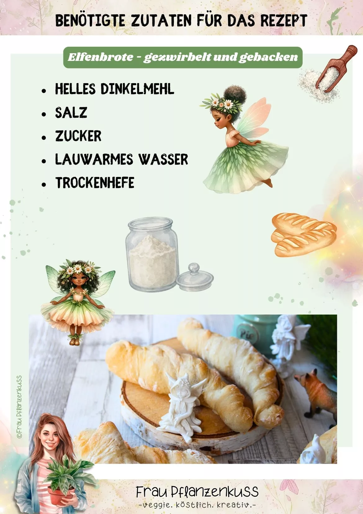 Bild in der Beschreibung des Unterrichtsmaterials Elfenrezept: Gezwirbelte Elfenbrote | Kreativer Snack aus der Elfenküche | Schule & Projekte | Klasse 3–6 von Frau Pflanzenkuss #1