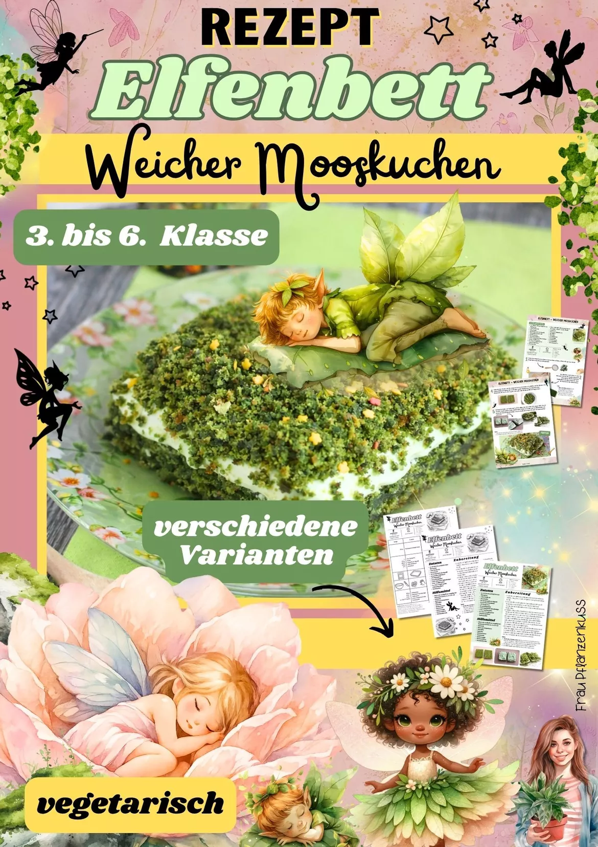 Bild in der Beschreibung des Unterrichtsmaterials Elfenrezept: Gebackenes Elfenbett – Weicher Mooskuchen | Kreatives Backprojekt | Schule & Projekte | Klasse 3–6 von Frau Pflanzenkuss #3