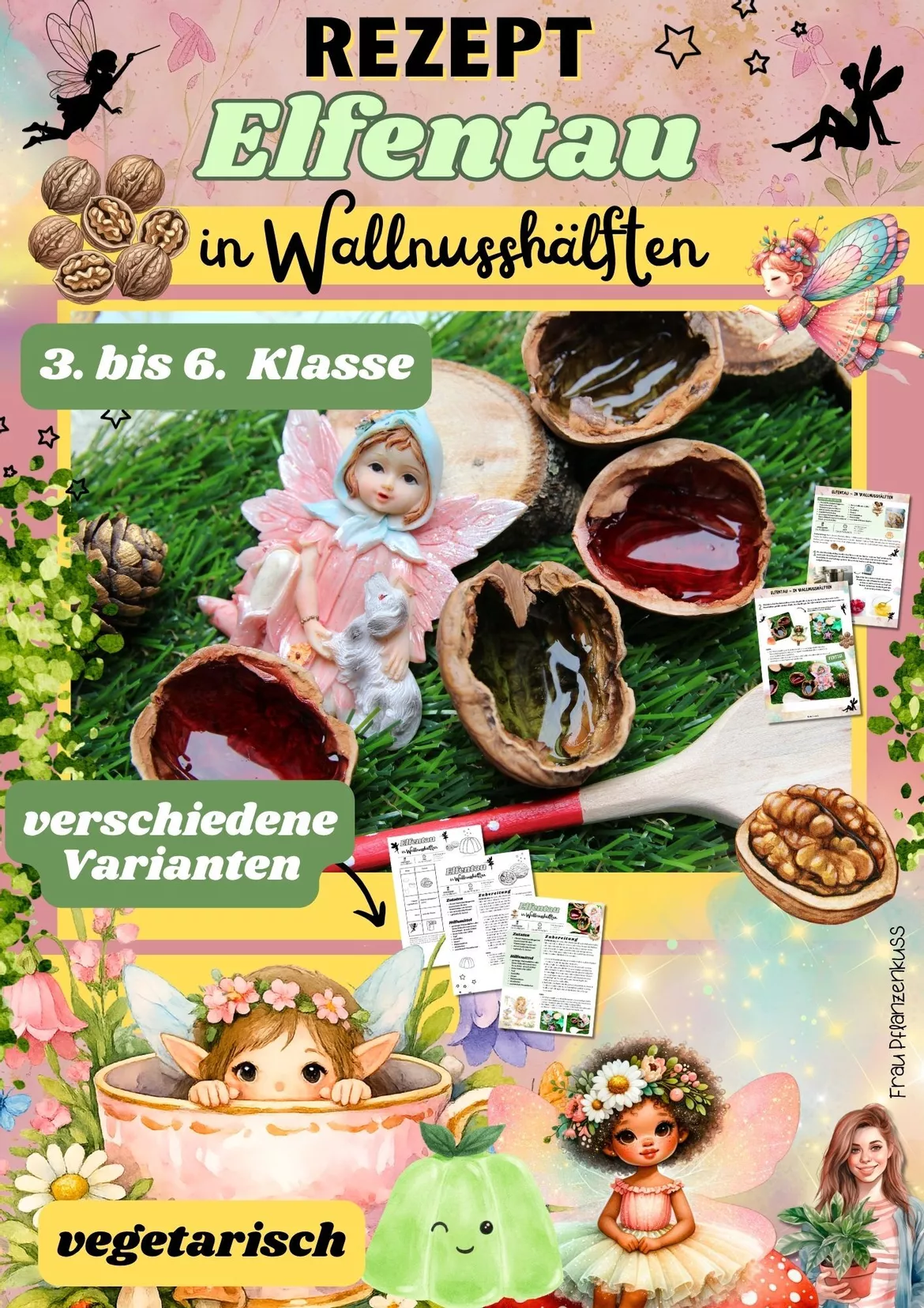 Bild in der Beschreibung des Unterrichtsmaterials Elfenrezept: Elfentau in Walnusshälften | Wackelpudding aus der Elfenküche | Kreatives Rezept | Klasse 3–6 von Frau Pflanzenkuss #2