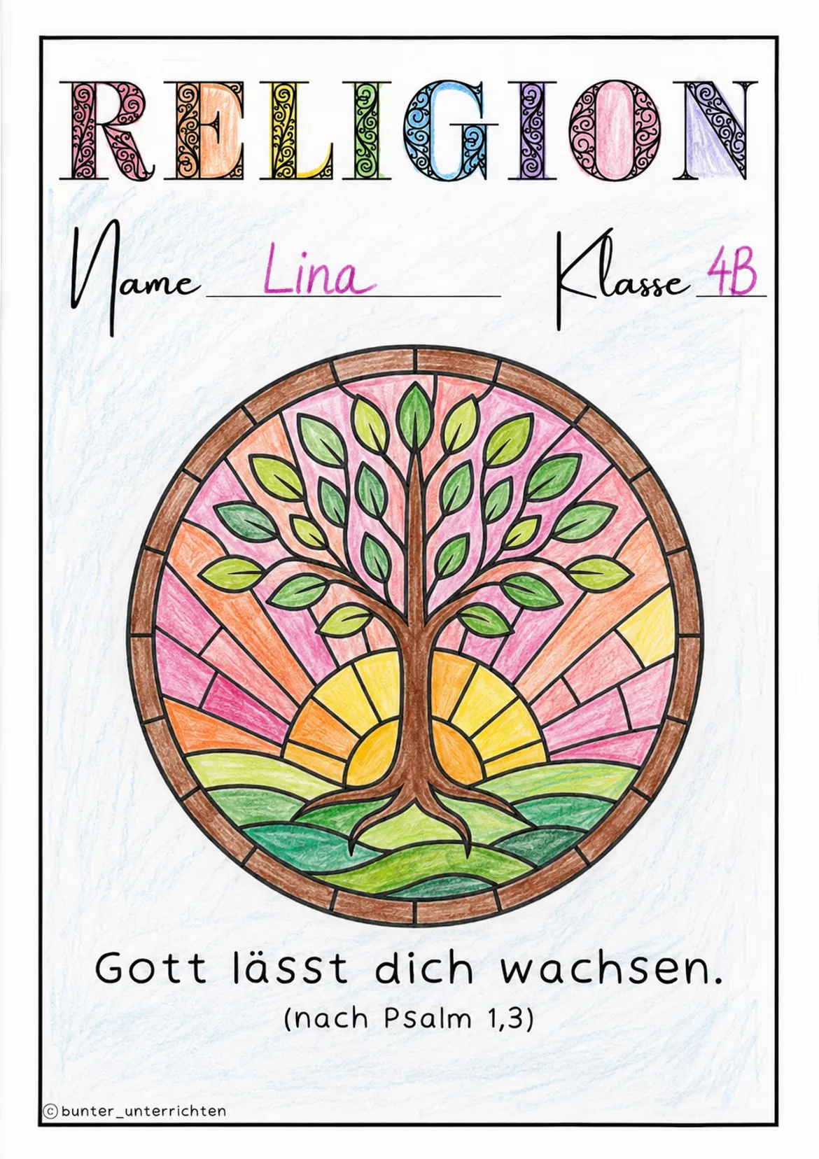 Bild in der Beschreibung des Unterrichtsmaterials 15 Deckblätter Religion - biblische Affirmationen - Deckblatt von bunter_unterrichten #1