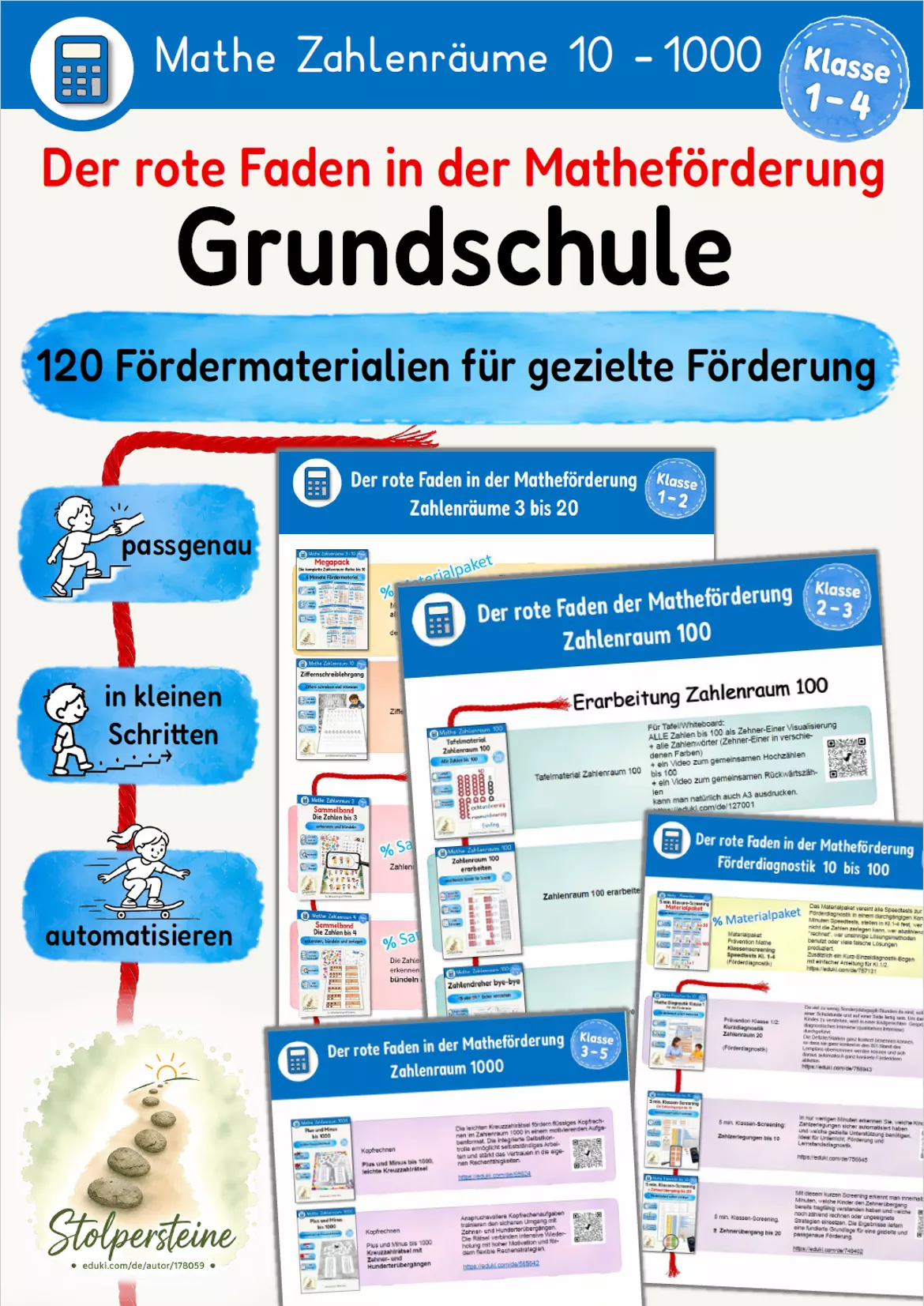 Bild in der Beschreibung des Unterrichtsmaterials ZehnerEiner ± Einer und umgekehrt ohne Zehnerübergang (± Lehrgang bis 100, Stufe 1c/8) von Stolpersteine #8