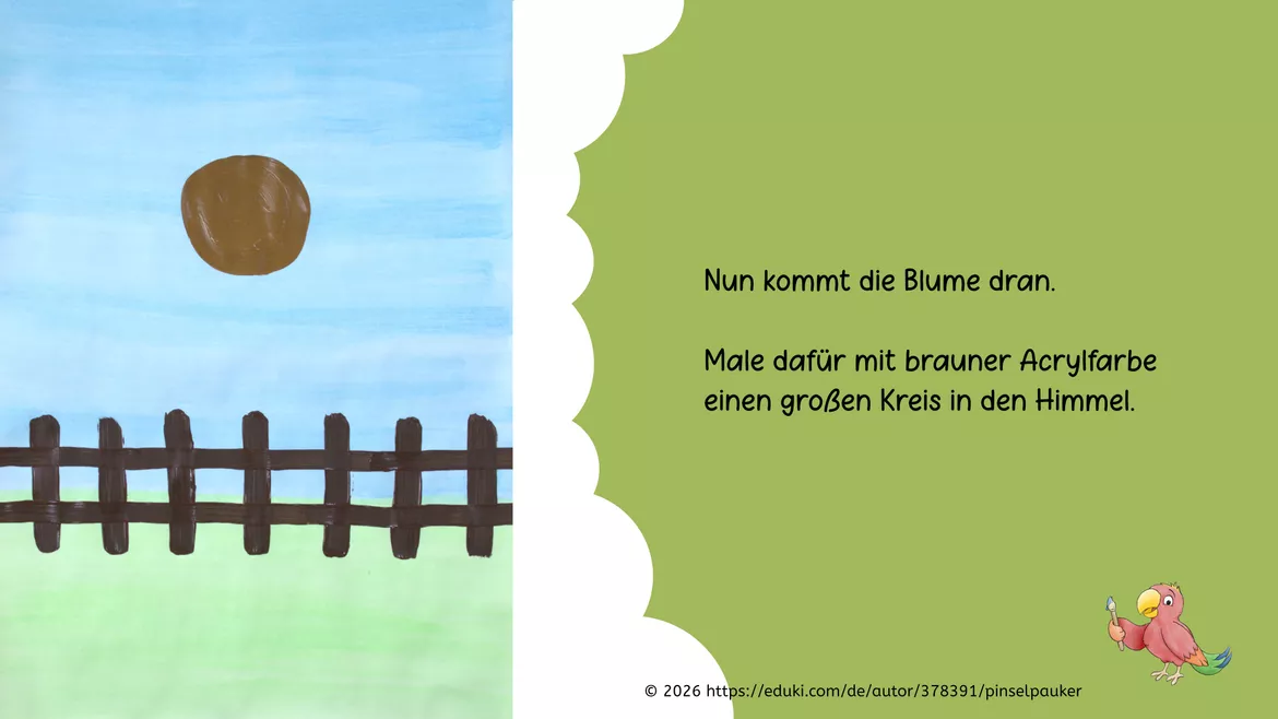 Bild in der Beschreibung des Unterrichtsmaterials Kunst Sommer, Sonnenblumen malen und drucken, Grundschule von Pinselpauker #2
