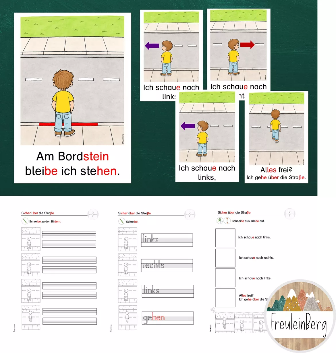 Bild in der Beschreibung des Unterrichtsmaterials Verkehrserziehung 4. Stunde: Straße überqueren von FreuleinBerg #1