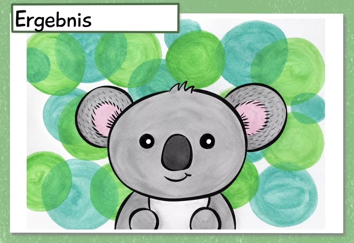 Bild in der Beschreibung des Unterrichtsmaterials Süßer Koala mit Wasserfarben, Kunst Grundschule von frau_kupira #1