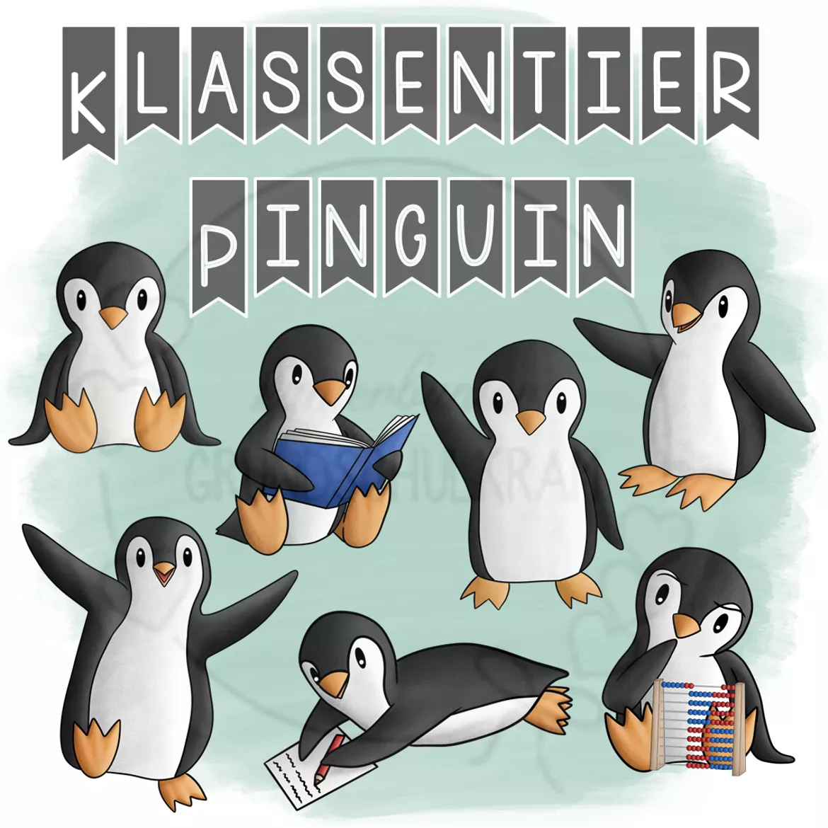 Bild in der Beschreibung des Unterrichtsmaterials Pinguinklasse Materialpaket – Klassenzimmer Deko Grundschule Klasse 1 | Klassentier Pinguin | Classroom Management | Organisation & Einschulung von kunterbunter_Grundschulkram #1