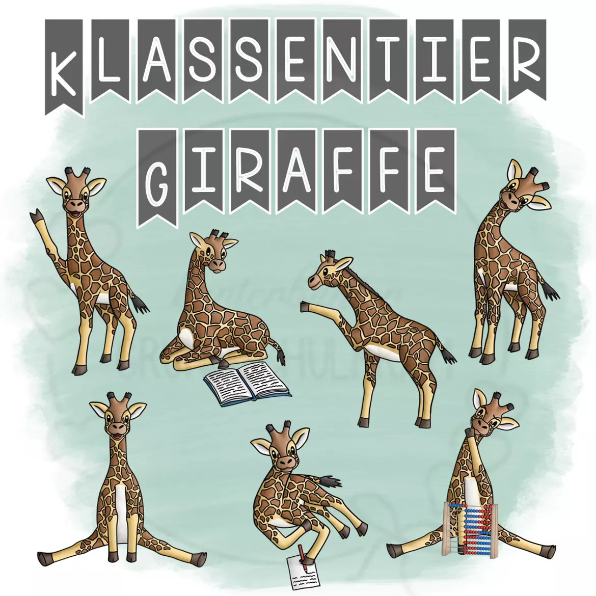 Bild in der Beschreibung des Unterrichtsmaterials Giraffenklasse Materialpaket – Klassenzimmer Deko Grundschule Klasse 1 | Klassentier Giraffe | Classroom Management | Organisation & Einschulung von kunterbunter_Grundschulkram #1