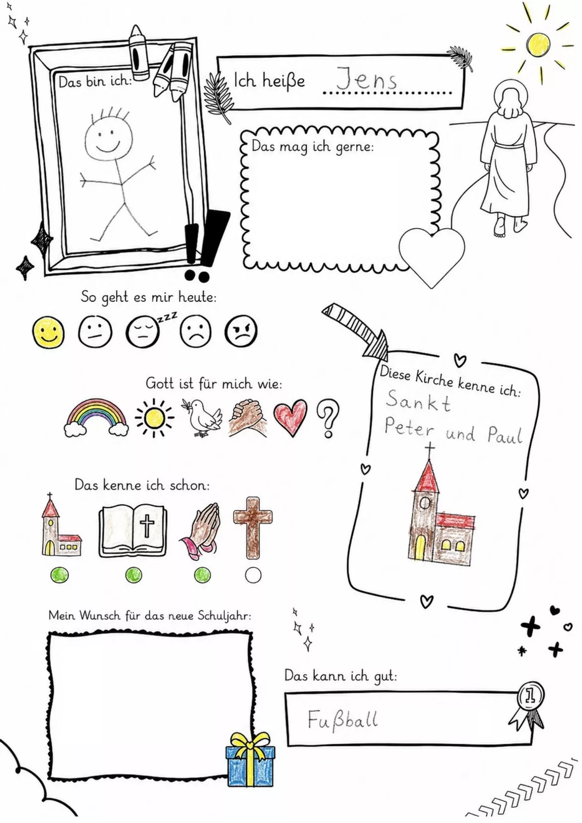 Bild in der Beschreibung des Unterrichtsmaterials Steckbrief Religion – Kennenlernen im Religionsunterricht ab der Grundschule von bunter_unterrichten #1