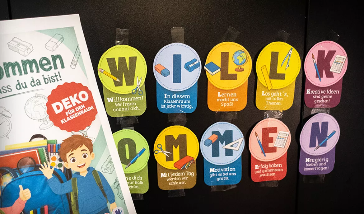 Bild in der Beschreibung des Unterrichtsmaterials Willkommensdeko Klassenzimmer | Begrüßung Schuljahresanfang & neue Schüler von Fischers Wissen #1