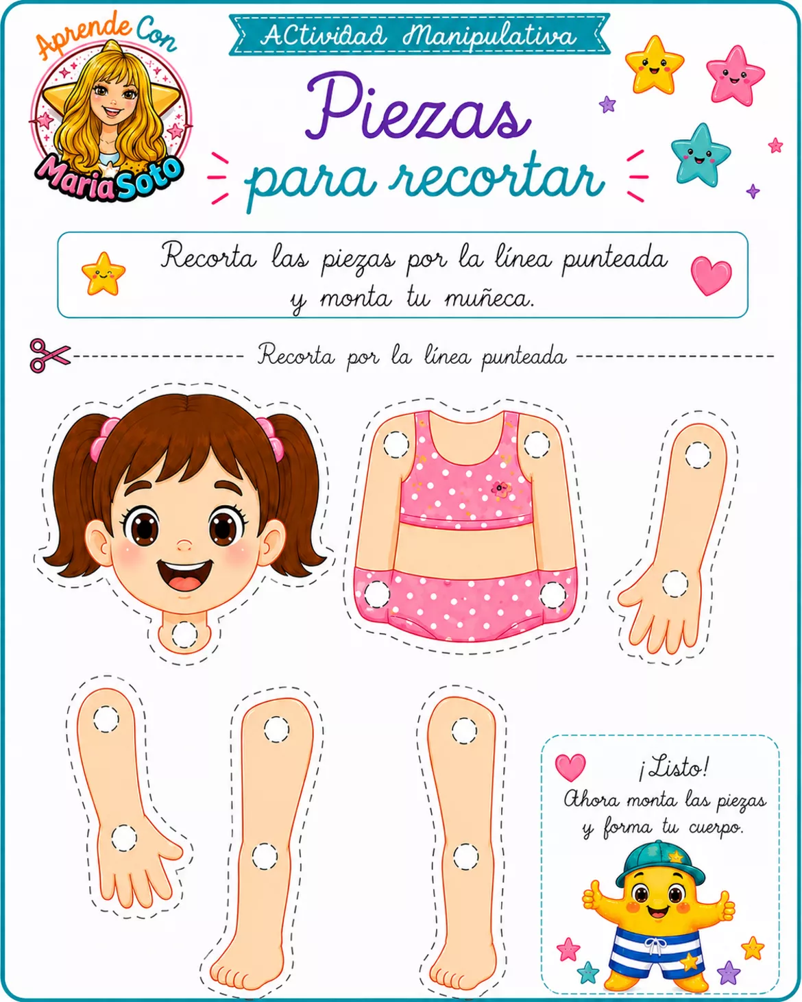 Bild in der Beschreibung des Unterrichtsmaterials El cuerpo y la salud · 1.º de Primaria. Edición ampliada en letra cursiva + actividades manipulativas + Yo tengo von Aprende con MariaSoto #1