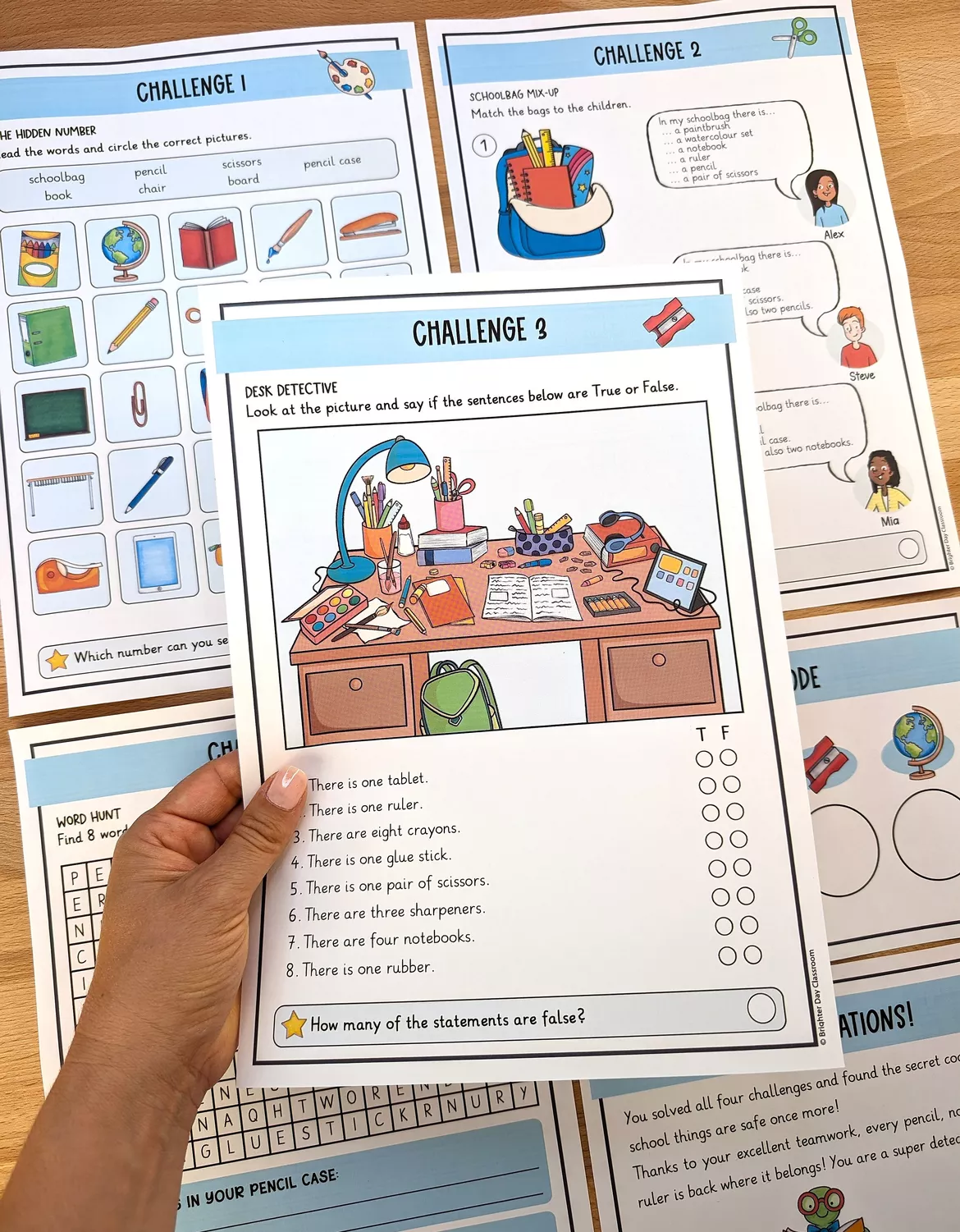 Bild in der Beschreibung des Unterrichtsmaterials Escape Room στα Αγγλικά – Θεματική ενότητα «School Things» (σχολικά αντικείμενα) von Brighter Day Classroom #1