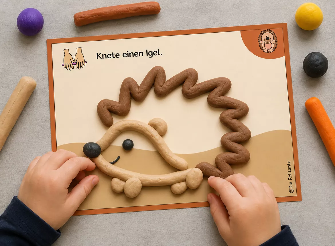 Bild in der Beschreibung des Unterrichtsmaterials Herbst kneten – Knetkartei zur Feinmotorik | Kindergarten, Vorschule, Grundschule & Förderschule von DieRelitante #1