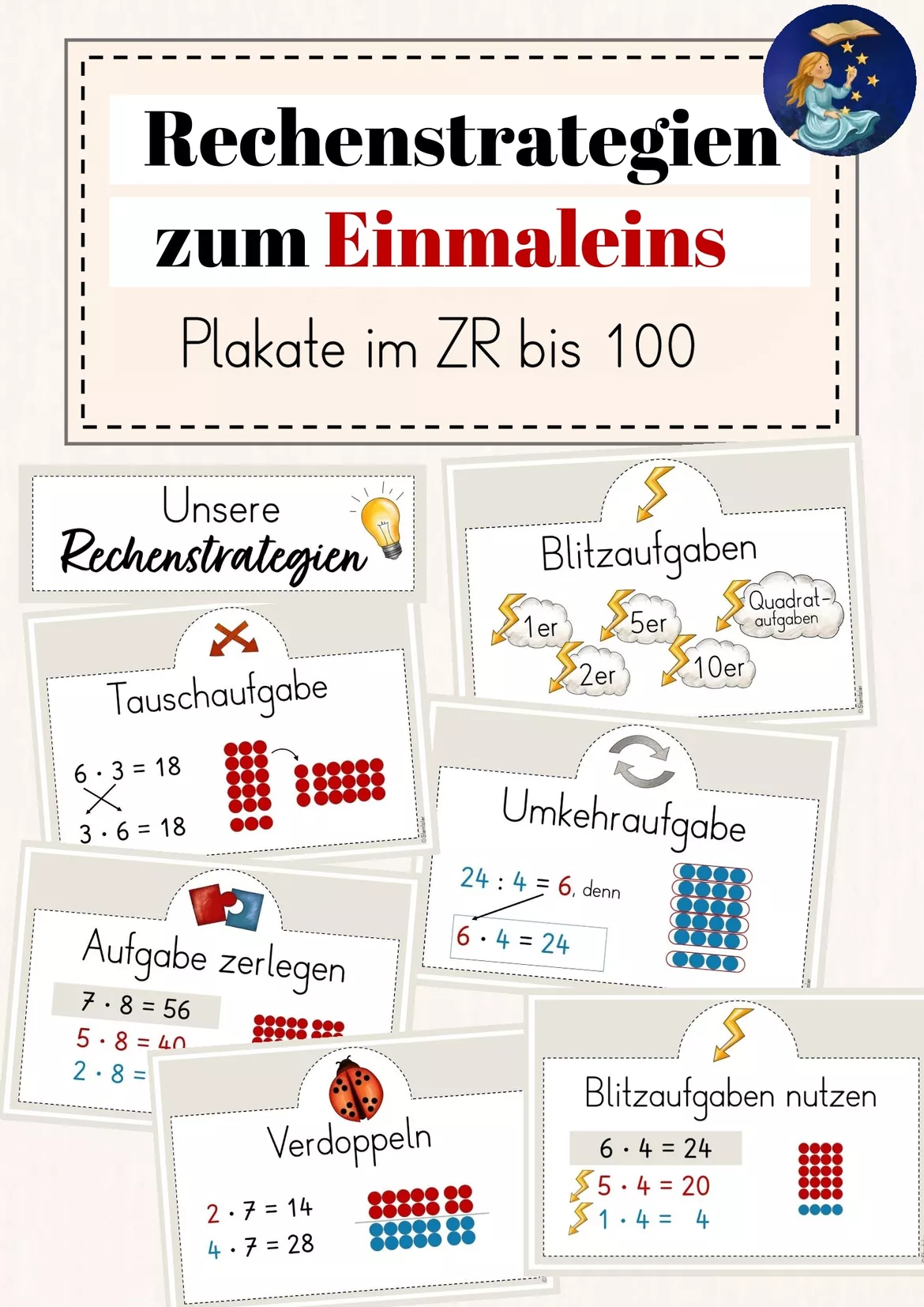 Bild in der Beschreibung des Unterrichtsmaterials Rechenstrategien Klasse 2 - Plakate im ZR 100 von Sterntaler #2