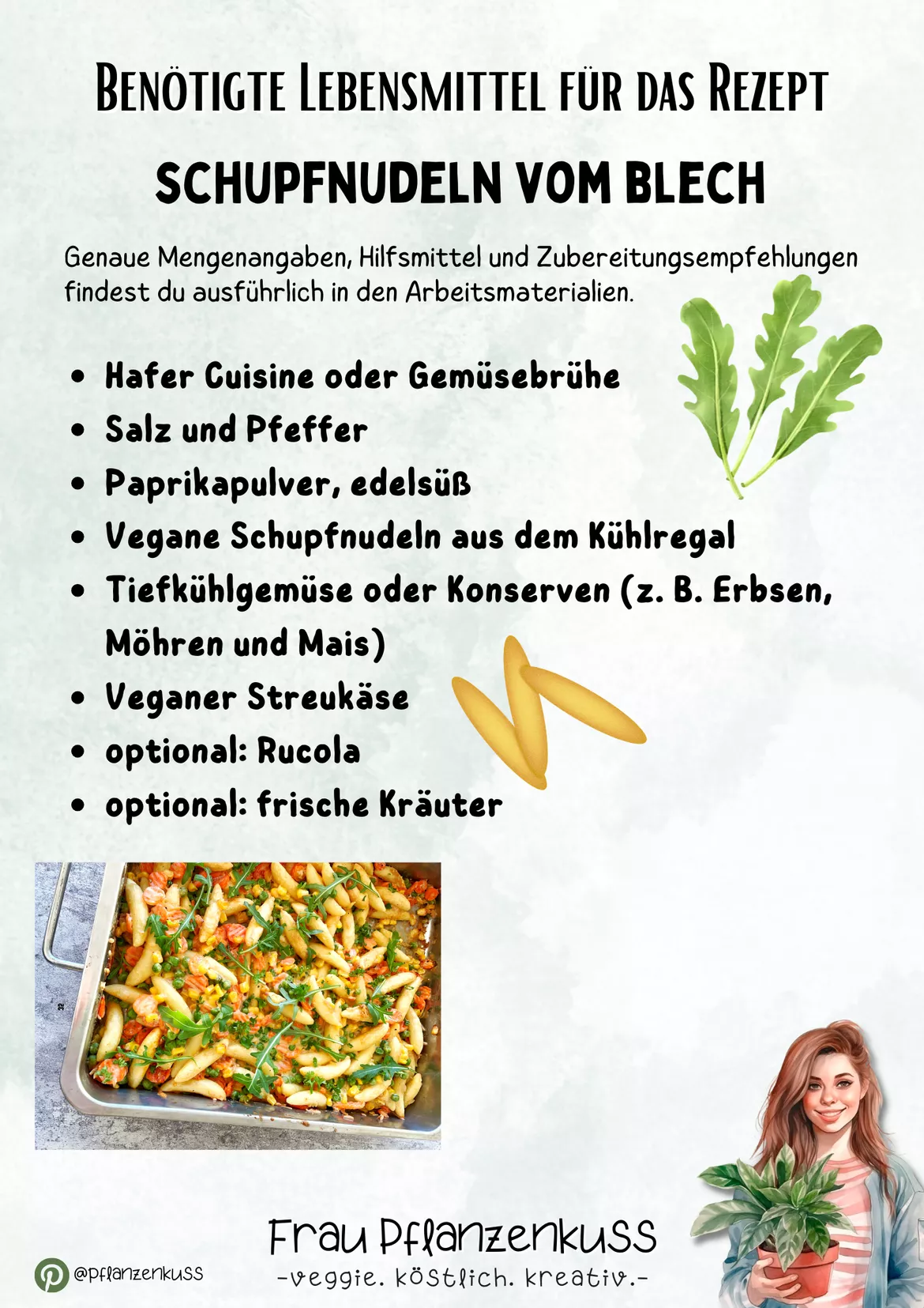 Bild in der Beschreibung des Unterrichtsmaterials Rezept: Veganes Schupfnudelblech | Hauswirtschaft & Ernährung | Klasse 5–9 von Frau Pflanzenkuss #1