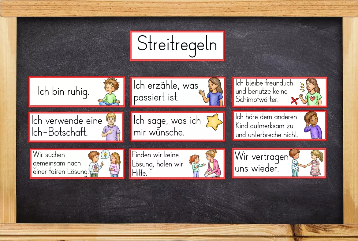 Bild in der Beschreibung des Unterrichtsmaterials Streit & Konflikte lösen - Richtig streiten - Streitregeln & Ich-Botschaften von Odd Bird & Company #1