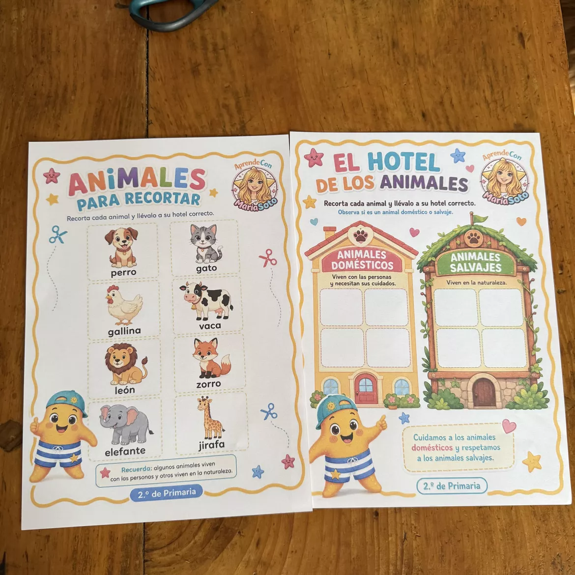 Bild in der Beschreibung des Unterrichtsmaterials Los animales 2.º Primaria Tema completo + actividades, recortables, juego y evaluación von Aprende con MariaSoto #1