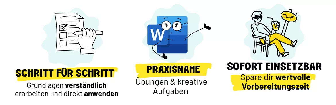 Bild in der Beschreibung des Unterrichtsmaterials Microsoft Word Sparpaket | Dokumentgestaltung, Arbeitshefte & Übungen | Informatik von ms.doubtfire #2