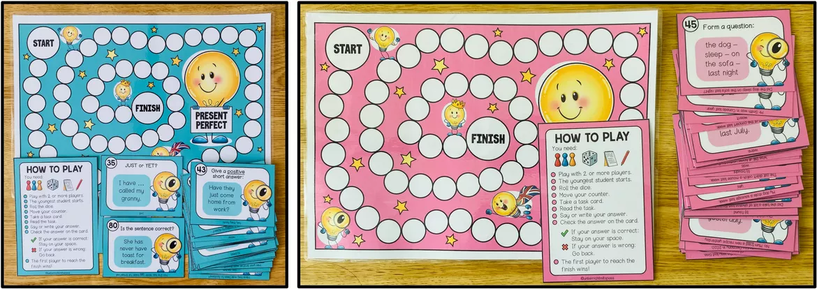 Bild in der Beschreibung des Unterrichtsmaterials Englisch Grammatik Klasse 5, 6, 7, 8 – Grammatikspiele, Grammar Games, Lernspiele, Spiele, Übungen, Aufgaben, Grammar, Vocabulary, Speaking | Sparpaket, Materialpaket, Sekundarstufe von Unterrichtmitspass #2