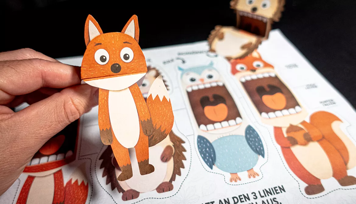 Bild in der Beschreibung des Unterrichtsmaterials Basteln im Herbst | Fingerpuppen aus Papier (Bastelvorlage) von Fischers Wissen #1