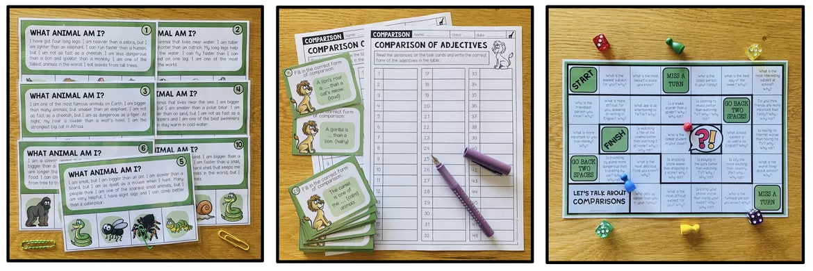 Bild in der Beschreibung des Unterrichtsmaterials COMPARISON OF ADJECTIVES - Materialpaket (6.-8. Schulstufe) von Unterrichtmitspass #4