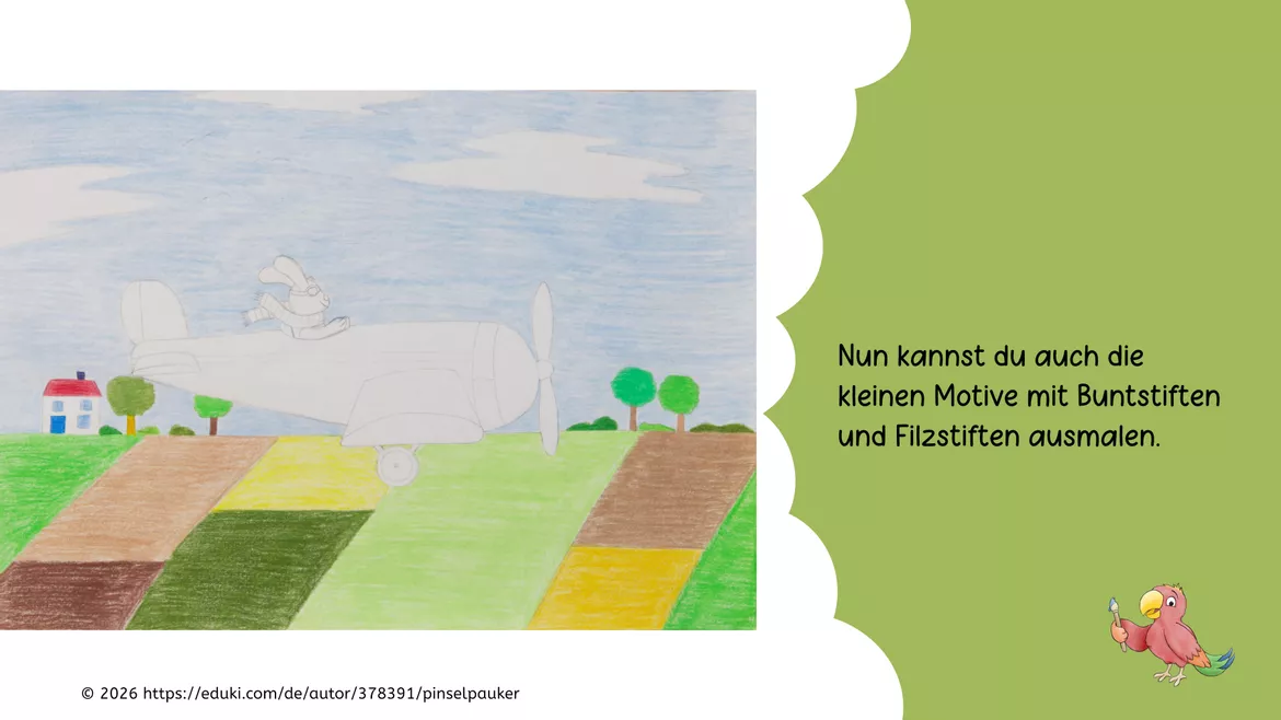 Bild in der Beschreibung des Unterrichtsmaterials Kunst Grundschule, Ein Ausflug mit dem Flieger von Pinselpauker #2