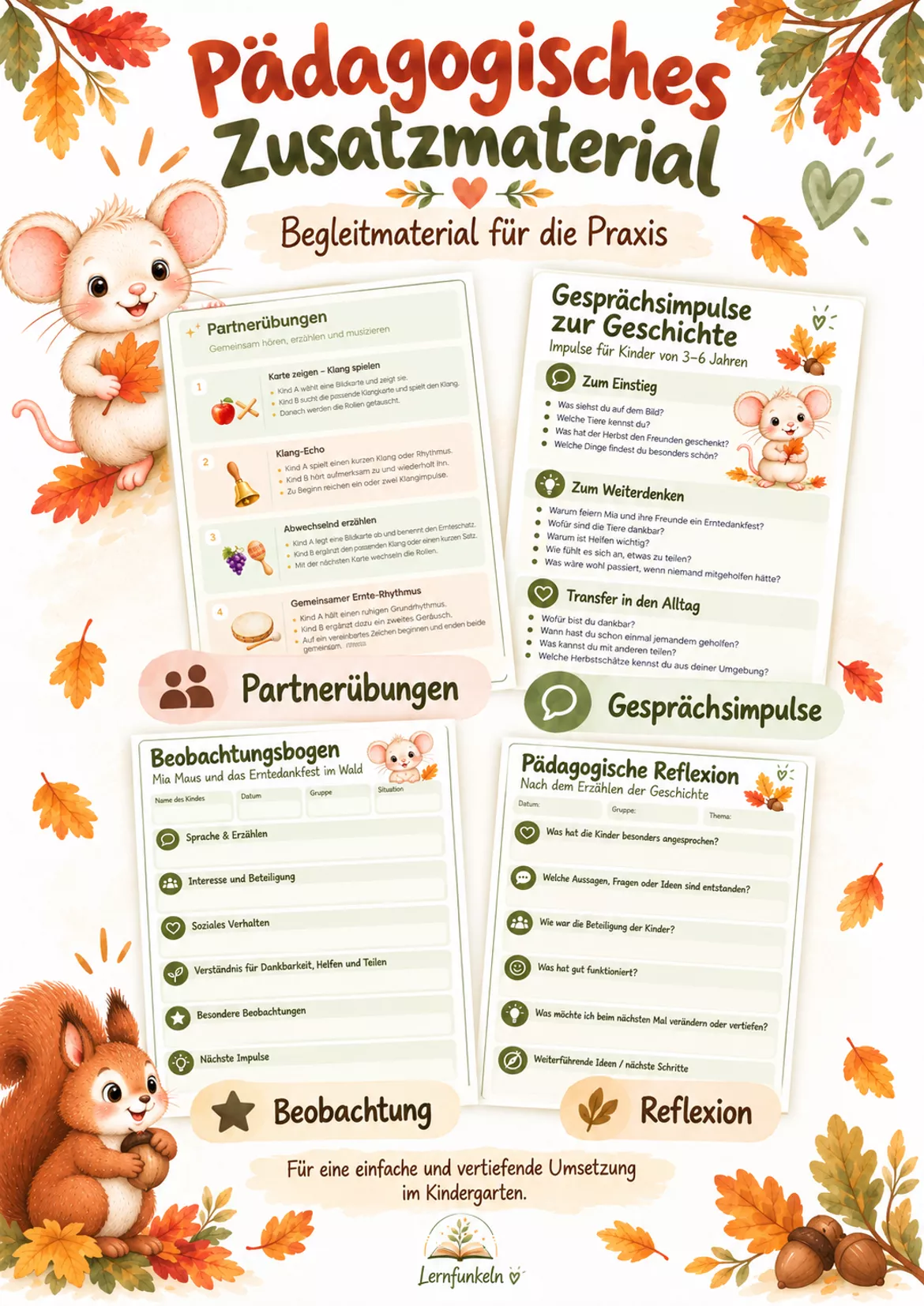 Bild in der Beschreibung des Unterrichtsmaterials 🍂Erntedank mit Mia Maus – Klanggeschichte & Kamishibai im Paket von Lernfunkeln Materialien #5