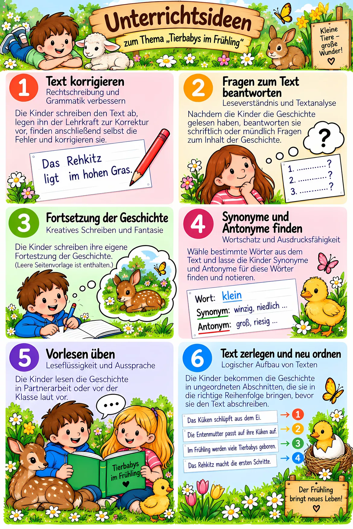 Bild in der Beschreibung des Unterrichtsmaterials Frühling - Abschreibübung "Neue Tierbabys" in Schulausgangsschrift von Stolpersteine #3