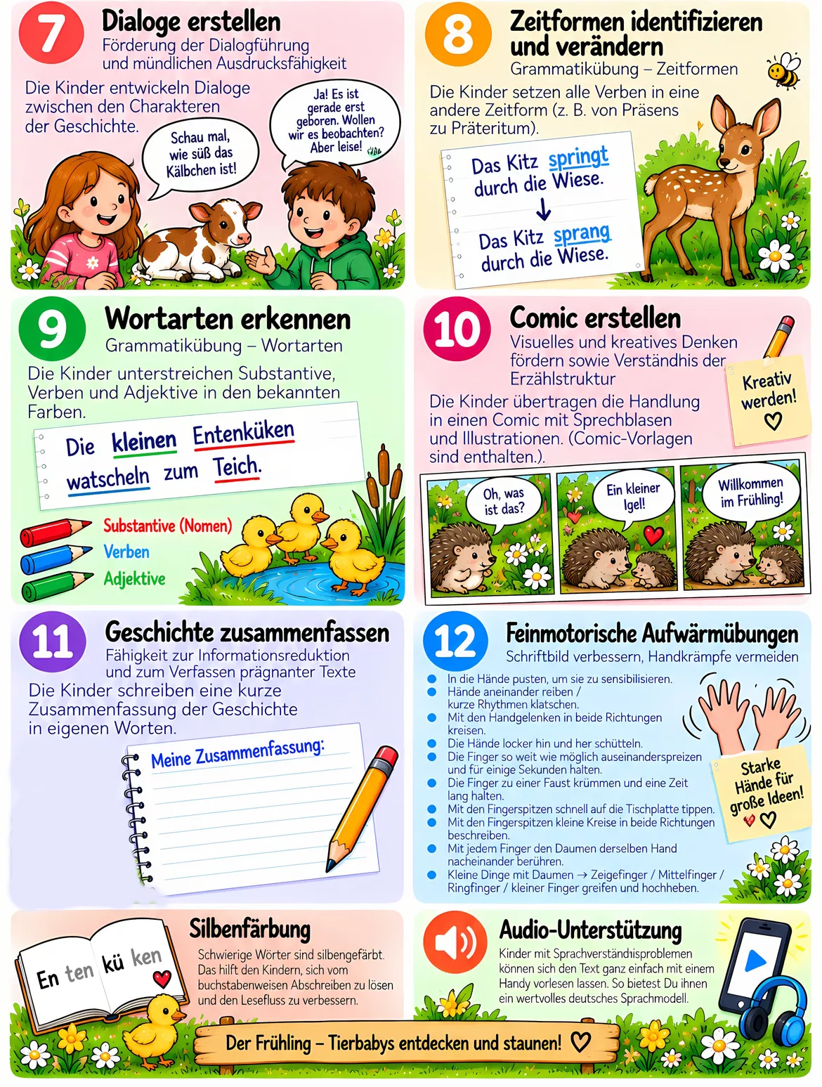 Bild in der Beschreibung des Unterrichtsmaterials Frühling - Abschreibübung "Neue Tierbabys" in Lateinischer Ausgangsschrift von Stolpersteine #3
