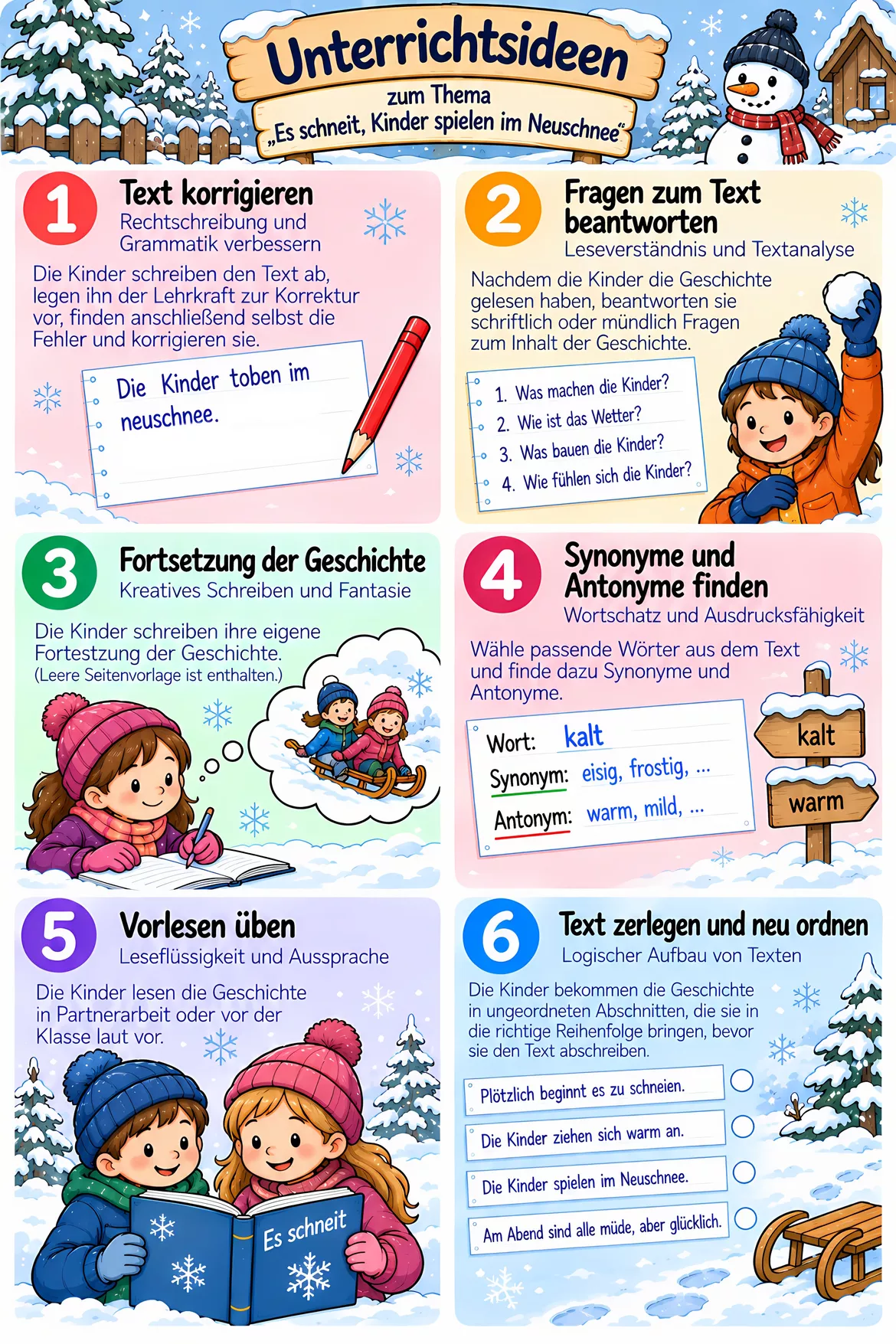 Bild in der Beschreibung des Unterrichtsmaterials Abschreibübung Winter in 7 Schul-Druckschriften "Es hat geschneit" (D-A-CH) von Stolpersteine #3