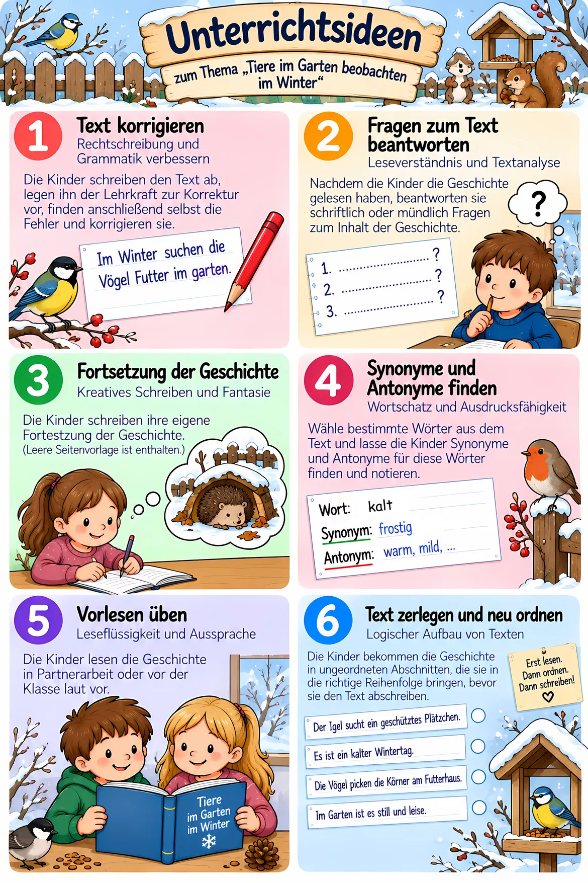 Bild in der Beschreibung des Unterrichtsmaterials Abschreibübung in 7 Schul-Druckschriften "Im Winter Tiere beobachten" (D-A-CH) von Stolpersteine #3
