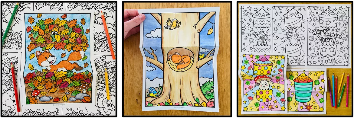 Bild in der Beschreibung des Unterrichtsmaterials Bastelvorlagen 2.–5. Klasse | Kunst und Basteln zu Weihnachten, Ostern, Halloween, Winter und mehr von Unterrichtmitspass #2