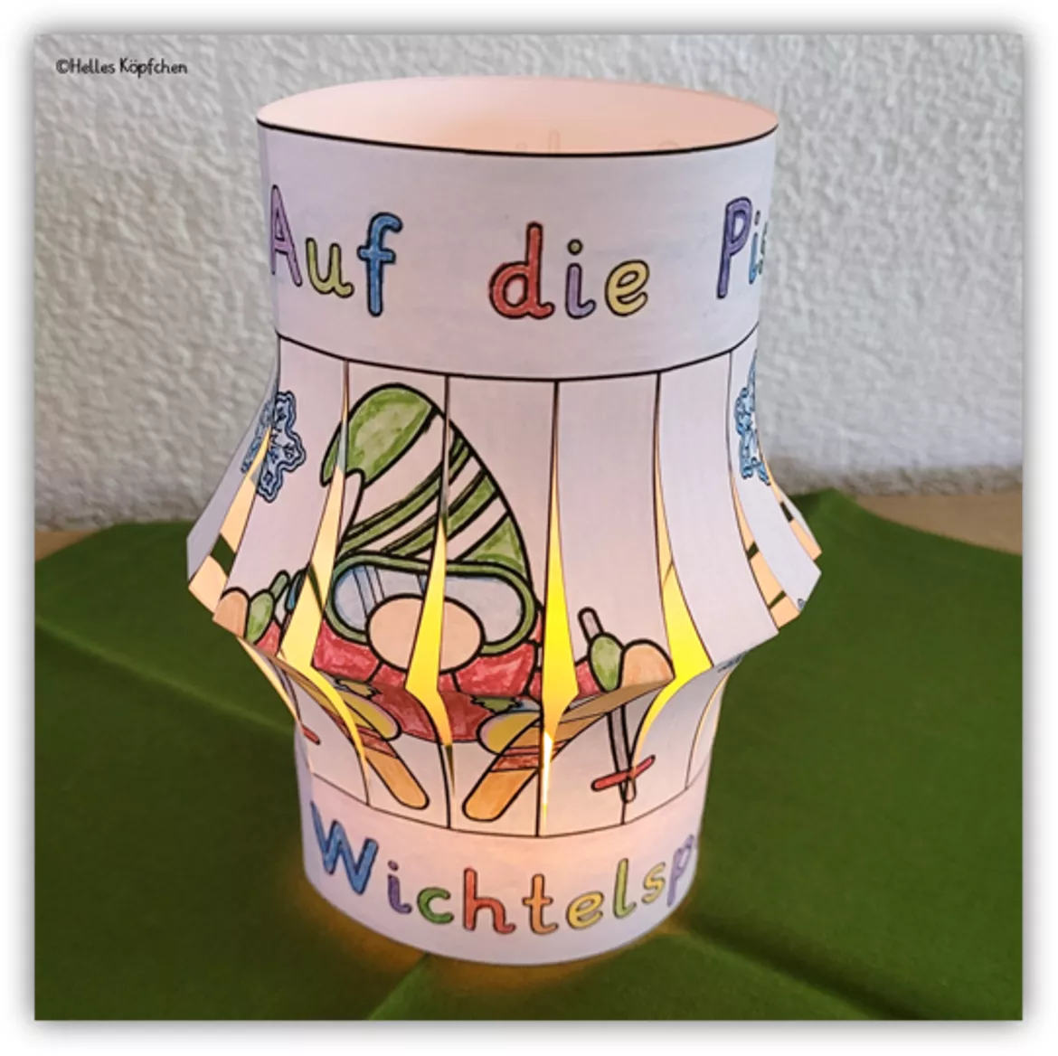 Bild in der Beschreibung des Unterrichtsmaterials Wichtel Laterne basteln - Kunst Weihnachten Grundschule von Helles Köpfchen #2