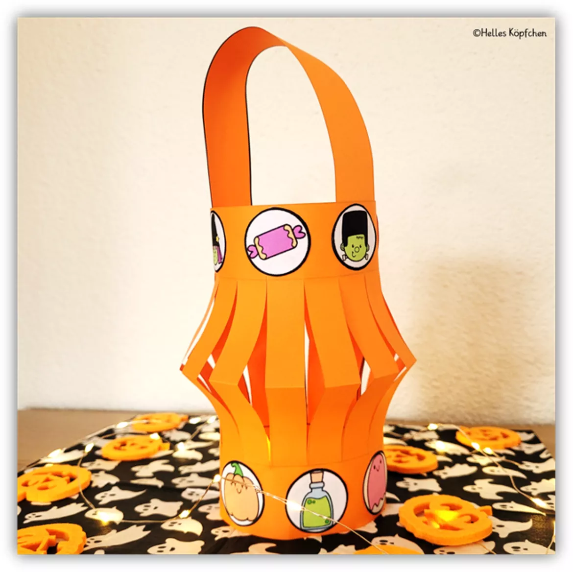 Bild in der Beschreibung des Unterrichtsmaterials Halloween Kunst Grundschule - Tischlaterne basteln von Helles Köpfchen #2