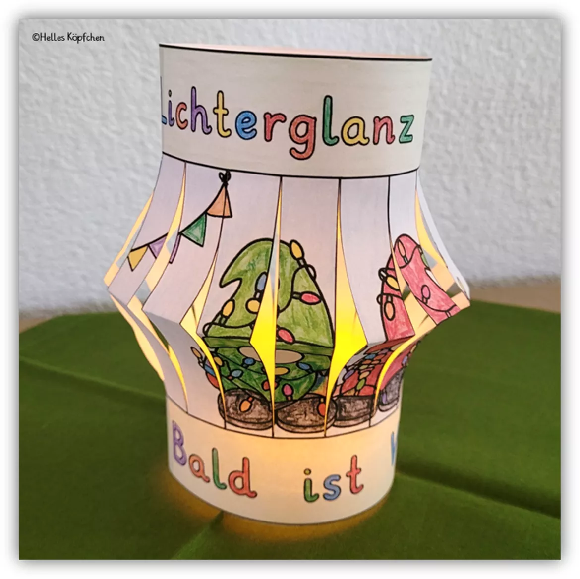 Bild in der Beschreibung des Unterrichtsmaterials Wichtel Laterne basteln - Kunst Weihnachten Grundschule von Helles Köpfchen #3