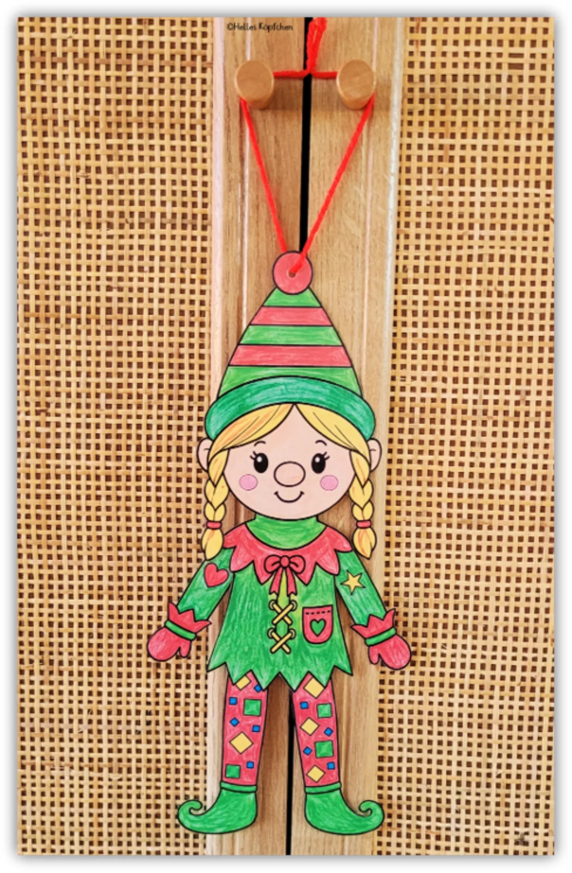 Bild in der Beschreibung des Unterrichtsmaterials Weihnachten Kunst basteln WICHTEL / WEIHNACHTSELF von Helles Köpfchen #2