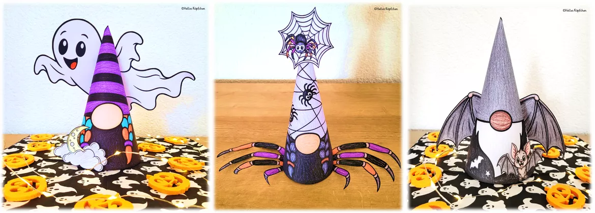 Bild in der Beschreibung des Unterrichtsmaterials Halloween Kunst 3D Wichtel basteln von Helles Köpfchen #1