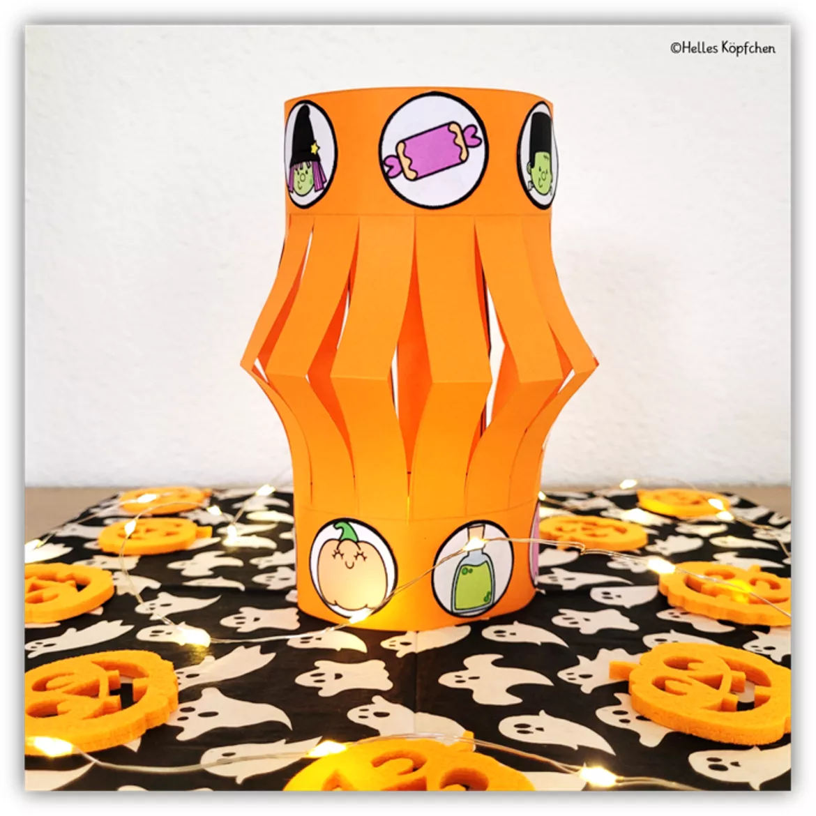 Bild in der Beschreibung des Unterrichtsmaterials Halloween Kunst Grundschule - Tischlaterne basteln von Helles Köpfchen #1