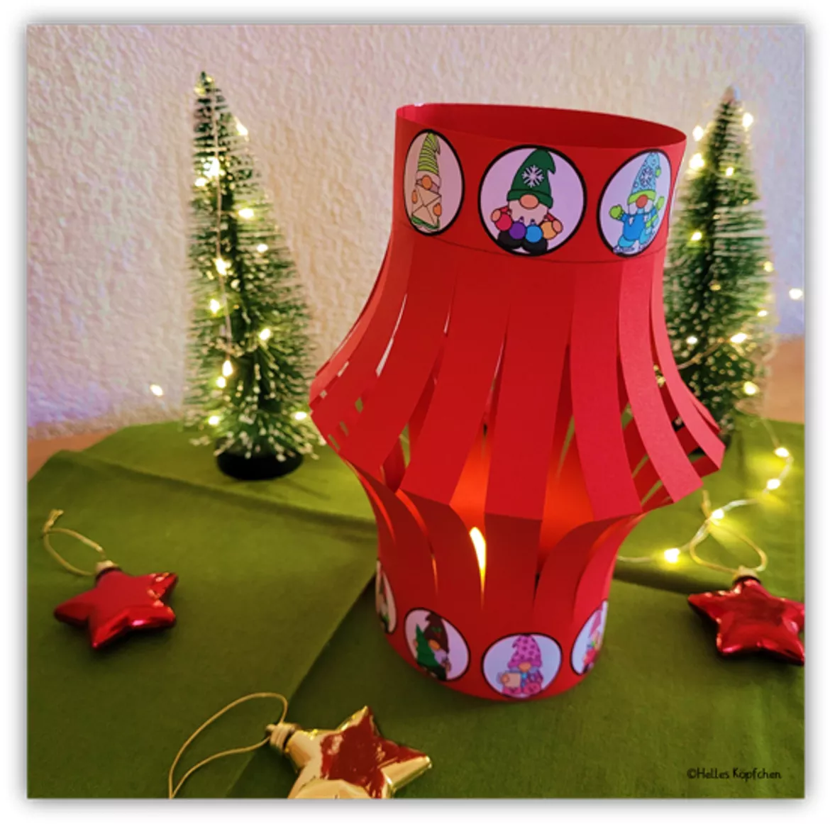 Bild in der Beschreibung des Unterrichtsmaterials Wichtel Weihnachten Tischlaterne basteln Kunst von Helles Köpfchen #1