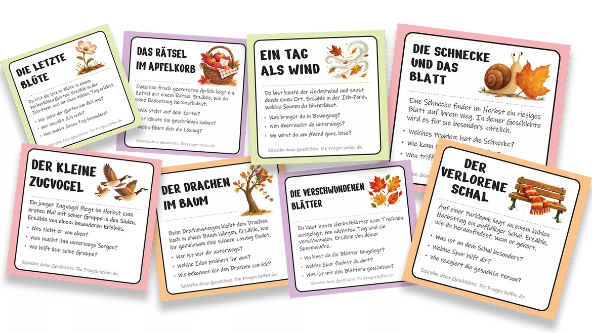 Bild in der Beschreibung des Unterrichtsmaterials 42 Schreibanlässe für herbstliche Geschichten - Kreatives Schreiben | Herbst Deutsch Klasse 3 & 4 von TeachingRocket #1