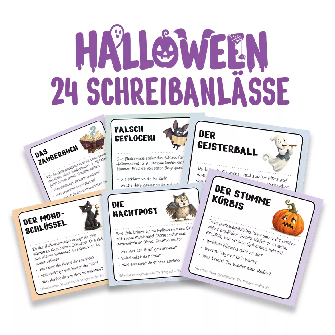 Bild in der Beschreibung des Unterrichtsmaterials 24 Halloween-Schreibanlässe für Geschichten - Kreatives Schreiben | Kostenlos | Deutsch Klasse 3 & 4 von TeachingRocket #1