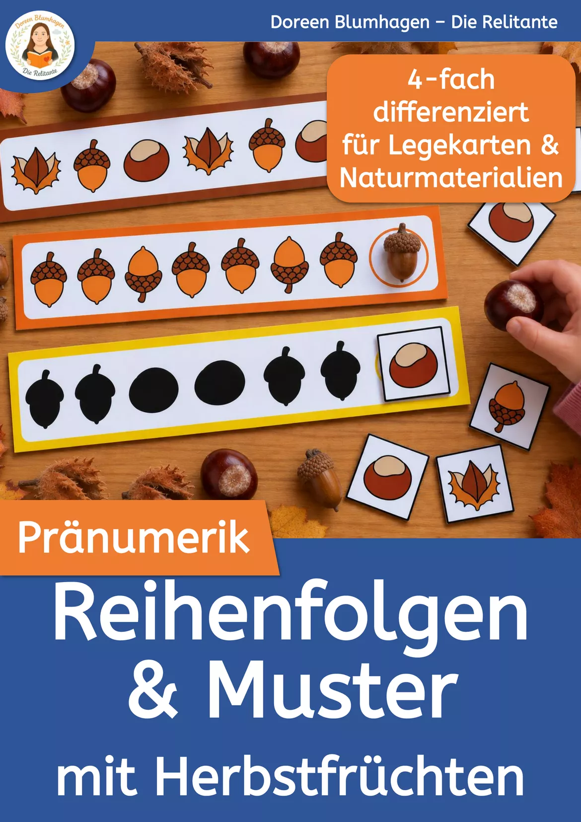 Bild in der Beschreibung des Unterrichtsmaterials Muster mit Kastanien legen – Pränumerik im Herbst | 5-fach differenziert von DieRelitante #2