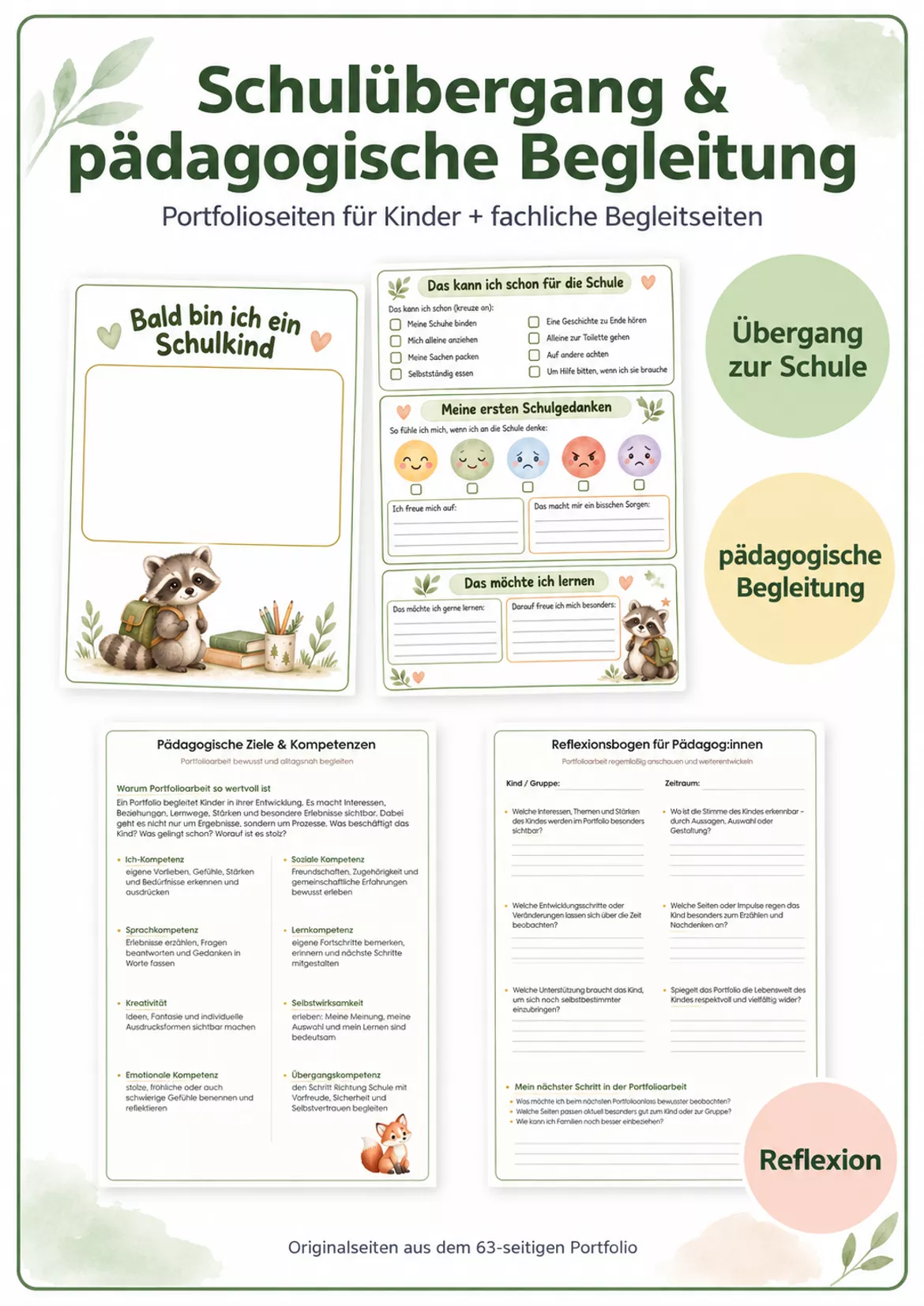 Bild in der Beschreibung des Unterrichtsmaterials 🦉Kindergarten-Portfolio mit Waldtieren – 63 Seiten für Erinnerungen & Entwicklung von Lernfunkeln Materialien #5