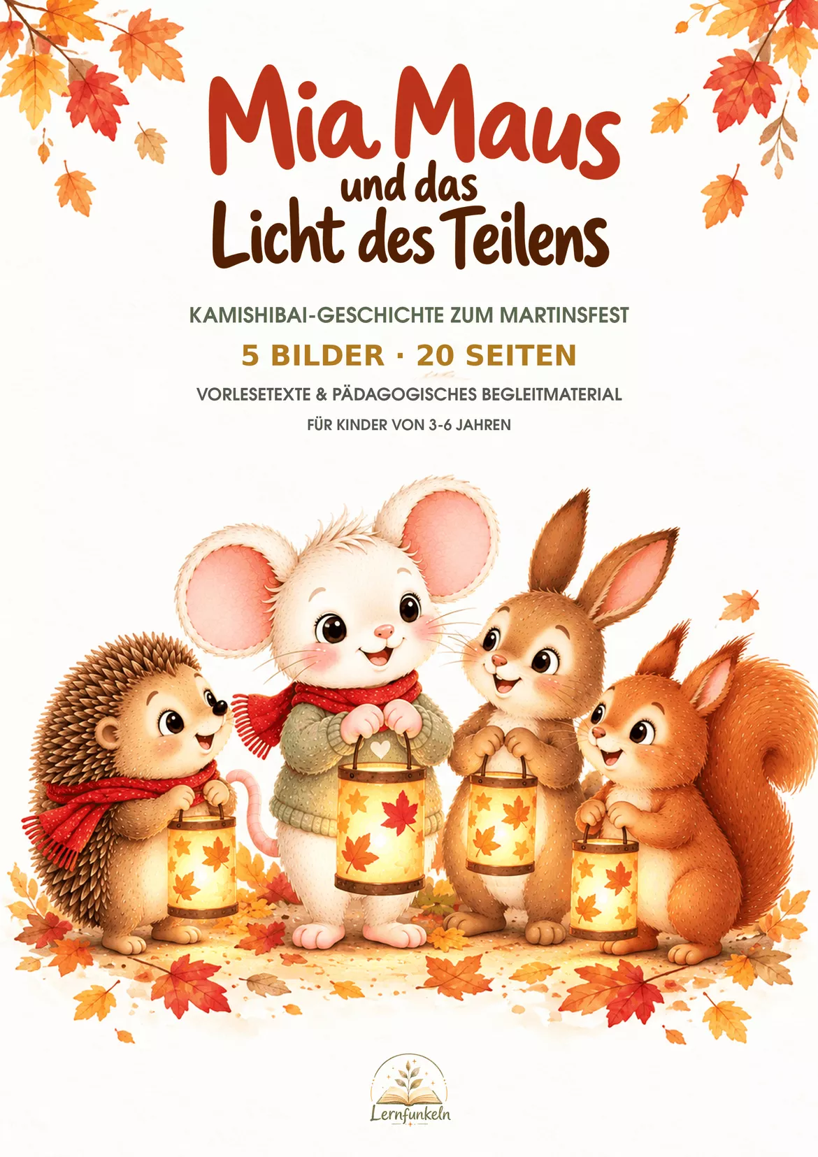 Bild in der Beschreibung des Unterrichtsmaterials Mia Maus und das Licht des Teilens – Kamishibai zum Martinsfest mit 5 Bildern & pädagogischem Begleitmaterial von Lernfunkeln Materialien #1