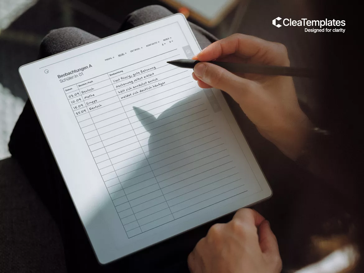 Bild in der Beschreibung des Unterrichtsmaterials Lehrerplaner Grundschule: Klassenleitung, Noten und Elterngespräche | Digitales Bundle von CleaTemplates #1