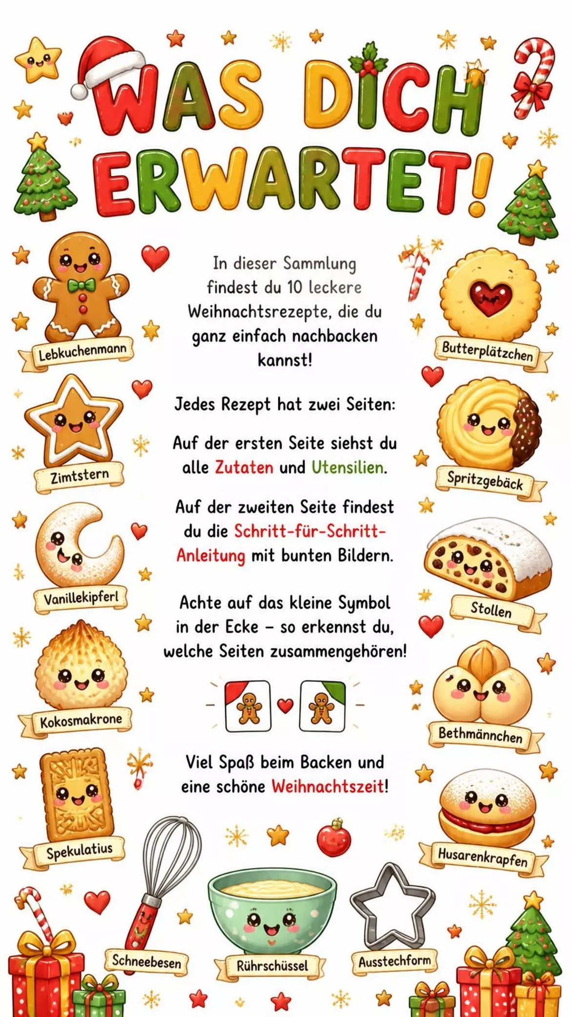 Bild in der Beschreibung des Unterrichtsmaterials Backen mit Bildern - Weihnachtsplätzchen von BLÜHMCHEN #1
