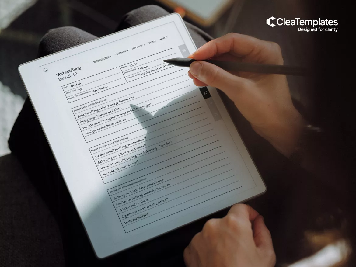 Bild in der Beschreibung des Unterrichtsmaterials Referendariatsplaner und Unterrichtsplaner | Digitales Bundle von CleaTemplates #1