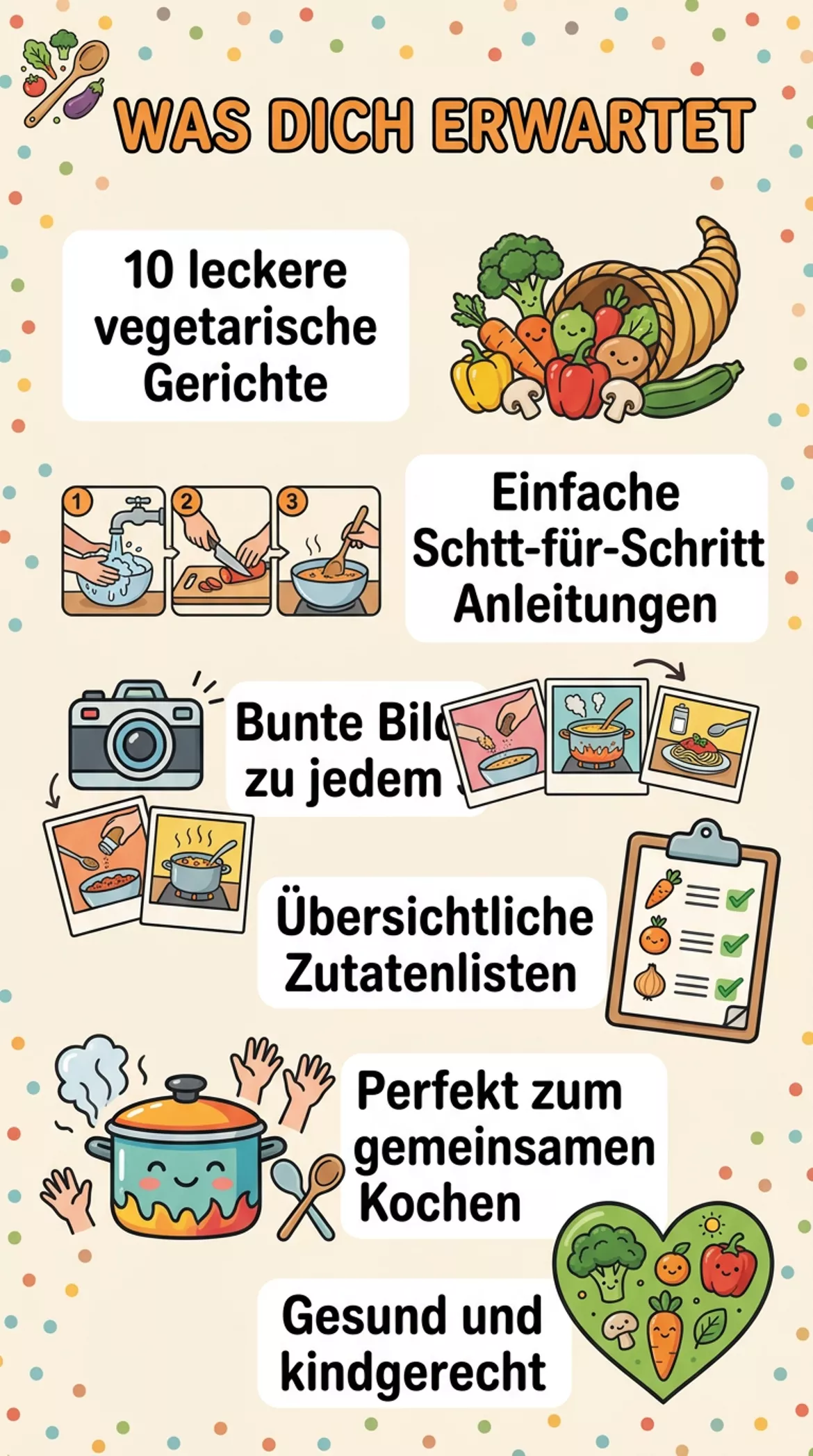 Bild in der Beschreibung des Unterrichtsmaterials Kochen mit Bildern - vegetarische Rezepte für Kinder von BLÜHMCHEN #1