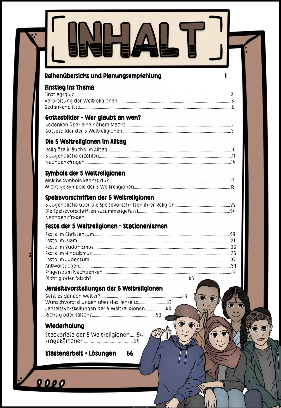 Bild in der Beschreibung des Unterrichtsmaterials Weltreligionen Unterrichtsreihe Ethik Klasse 8 Klasse 9 von Sir Tobey - Ethik mit Klasse #1