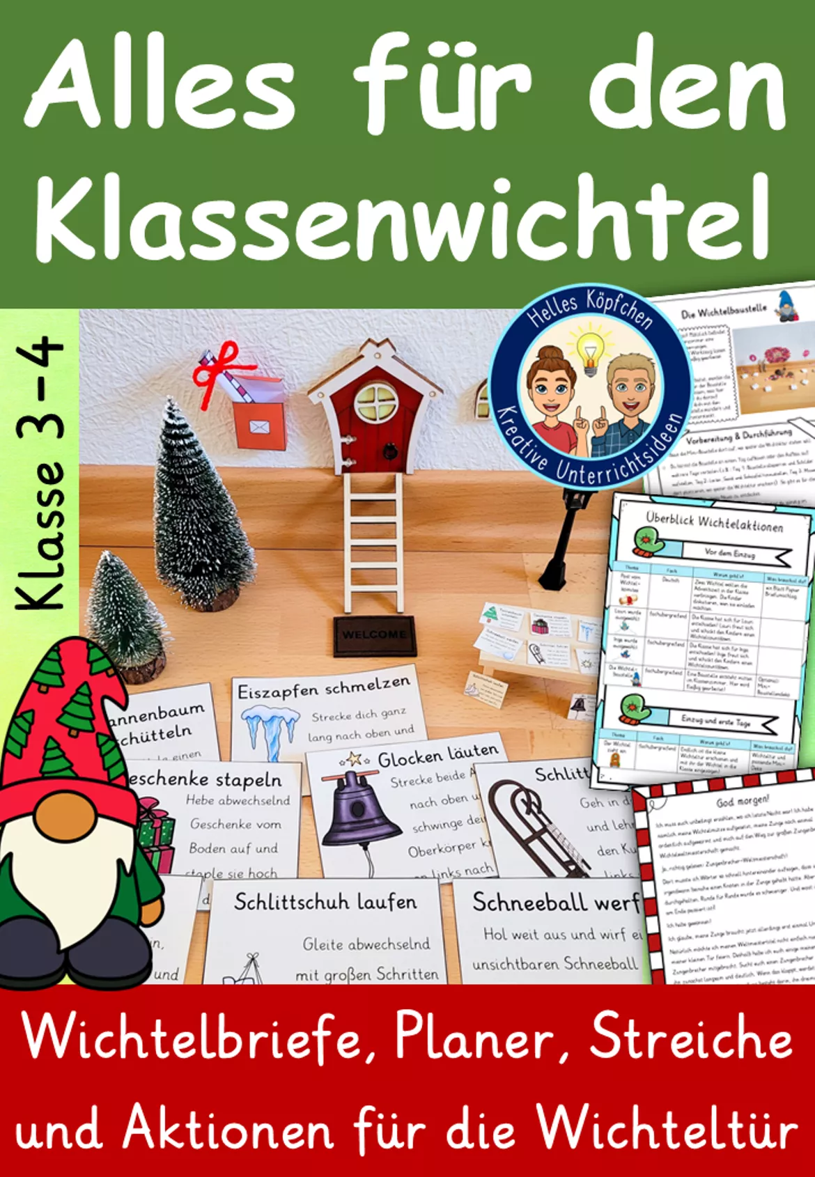 Bild in der Beschreibung des Unterrichtsmaterials Klassenwichtel Grundschule Klasse 1 und 2 - Wichtelbriefe, Wichtelstreiche und Wichteltür Ideen von Helles Köpfchen #1