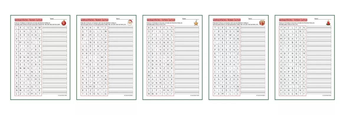 Bild in der Beschreibung des Unterrichtsmaterials Wortarten-Suchsel – Weihnachten (Klasse 1-3) von SoSchönErklärt #1