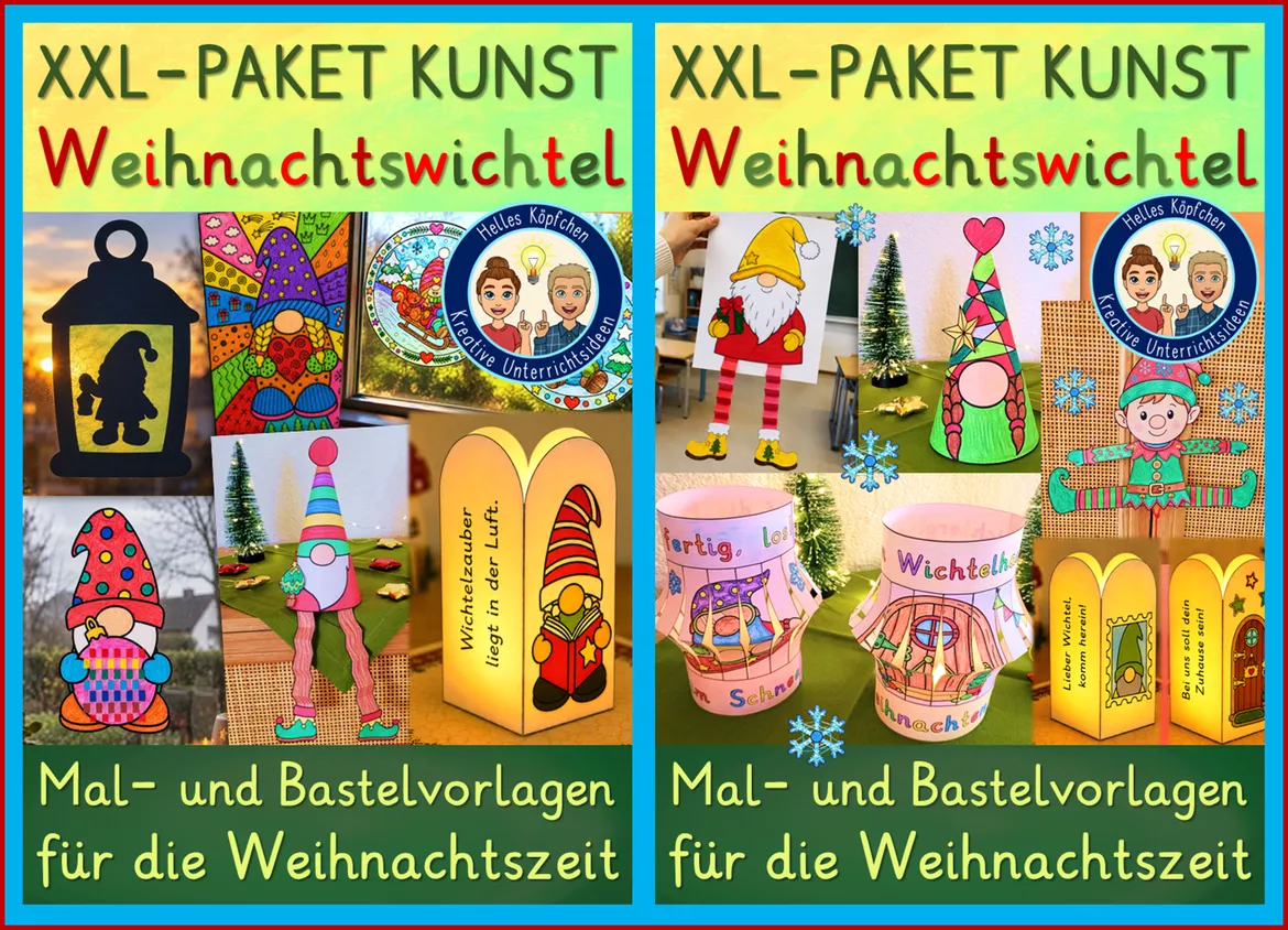 Bild in der Beschreibung des Unterrichtsmaterials Ein Wichtel zieht ein Grundschule Klasse 1–4 – Wichtelbriefe, Wichtelstreiche & Wichteltür Ideen von Helles Köpfchen #1
